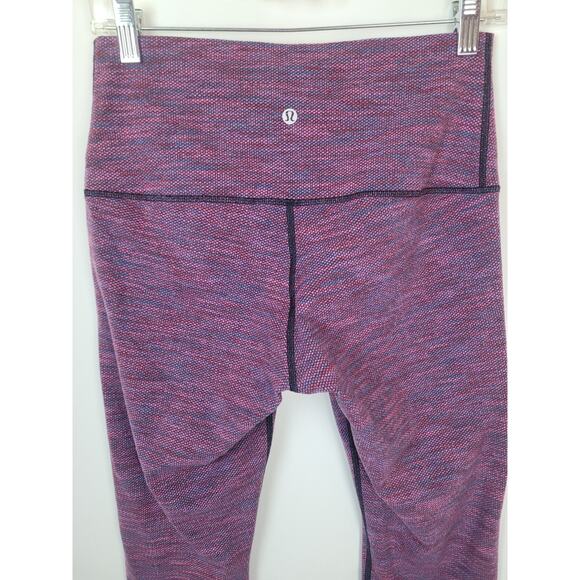 Lululemon Womens Leggings Pink Blue Spacedye Crop Leggings Size Small - Picture 6 of 8